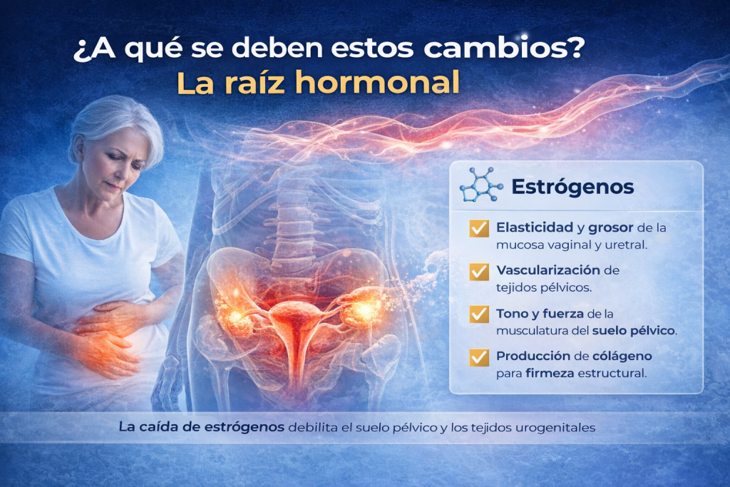 Caída de estrógenos en la menopausia y su impacto en el suelo pélvico y los tejidos urogenitales