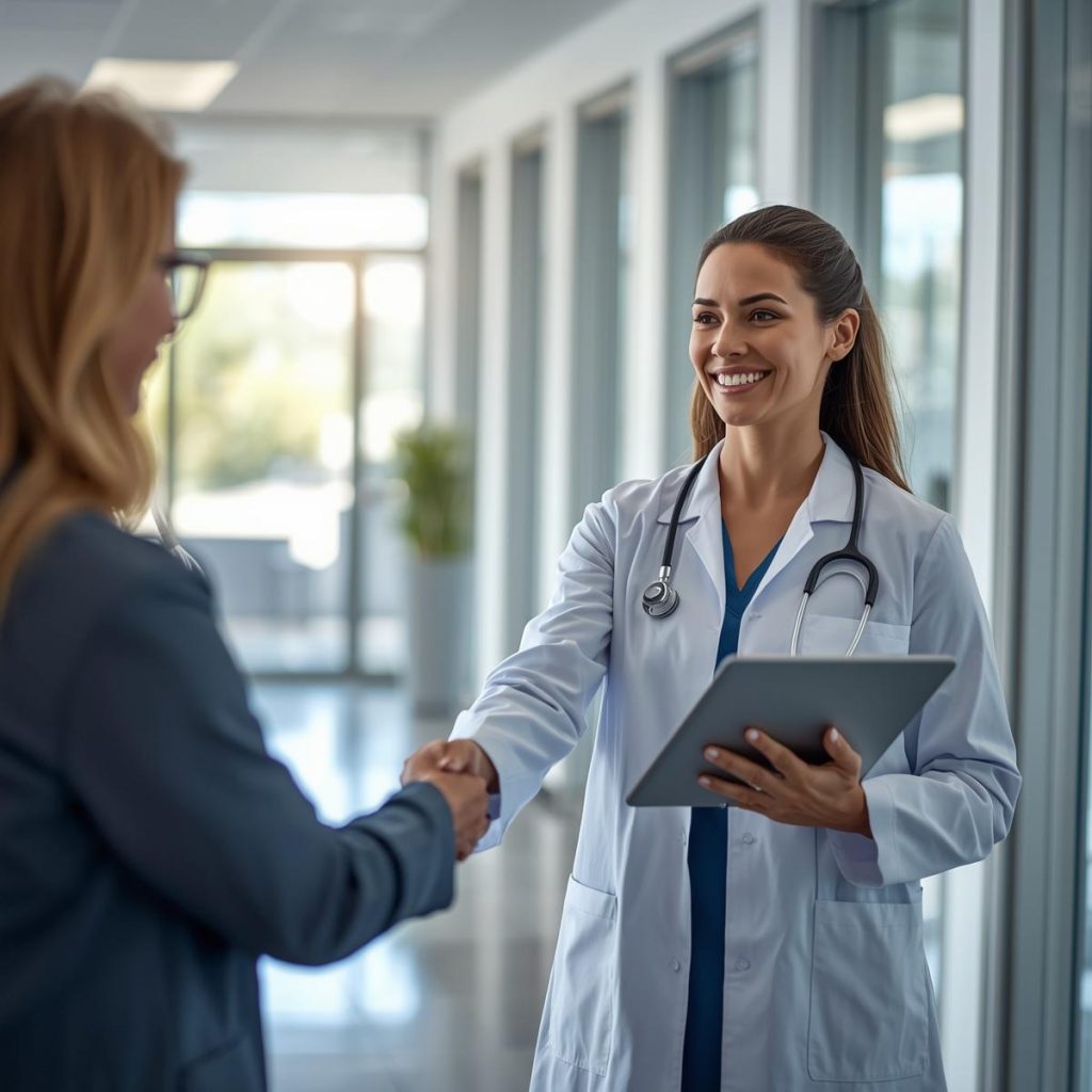 Healthcare professional exploring the incorporation of Capenergy TECAR radiofrequency technology for overactive bladder and pelvic floor treatment in clinical practice